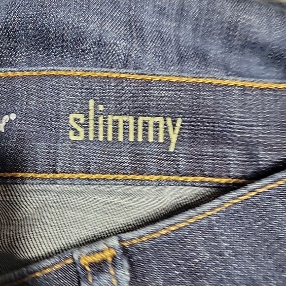 7 For All Mankind Jeans Mens 34x33 Slimmy Blue Denim Slim Straight Dark Wash - Picture 11 of 12